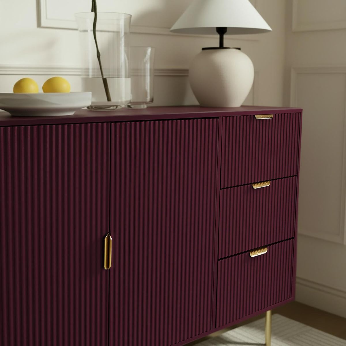 OHS Ribbed Drawer Unit Bedside Table 3/4/5/6 Draw Cabinet Nightstand Sideboard
