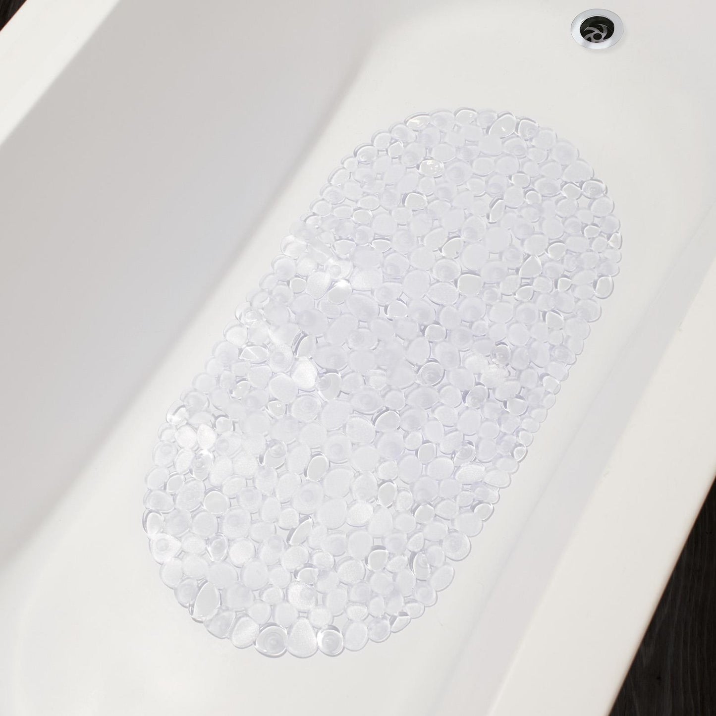 OHS PVC Bath Mat Clear Printed Non Slip Quick Dry Shower Rug Adults Kids