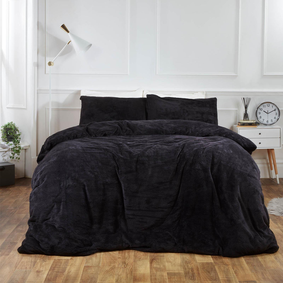 OHS Teddy Fleece Duvet Cover with Pillow Case Thermal Warm Bedding Set