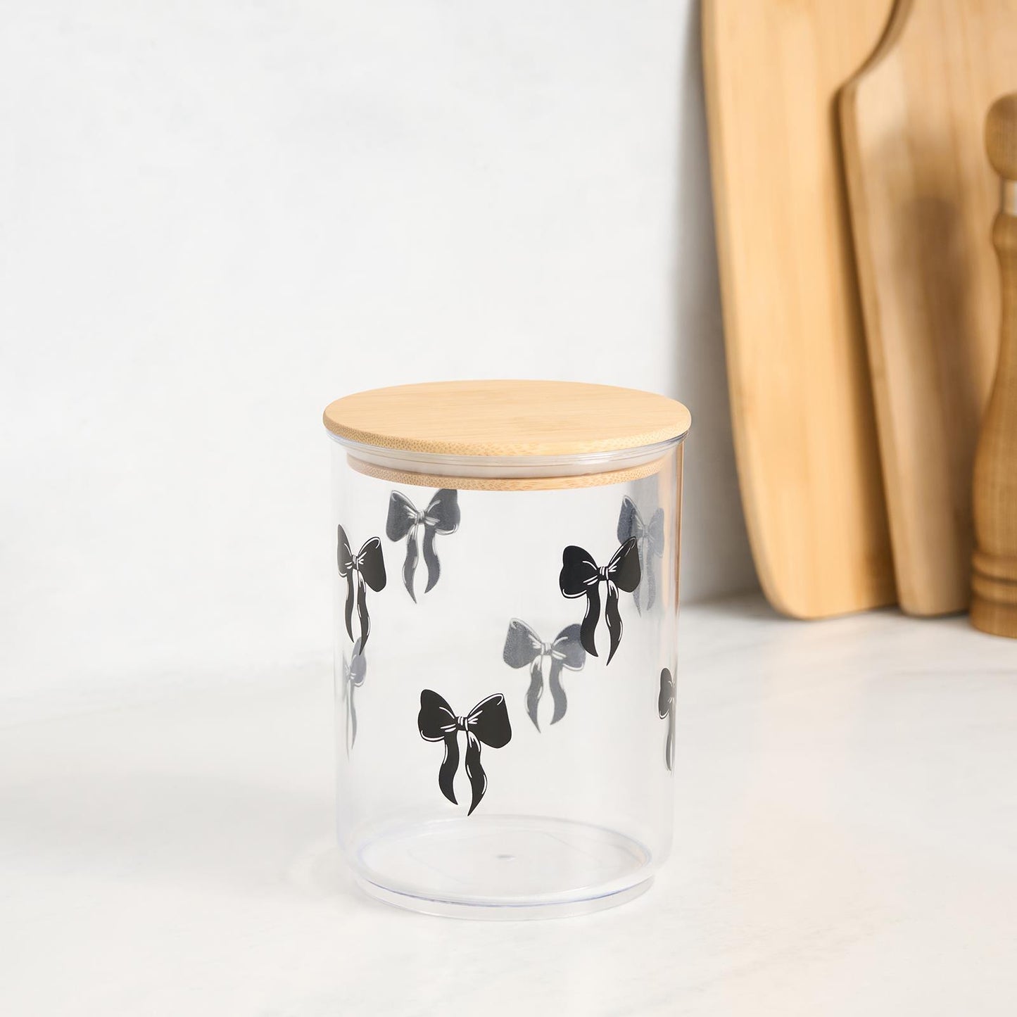 OHS Bows Food Container Airtight Bamboo Lid BPA-Free Plastic Kitchen Storage Jar