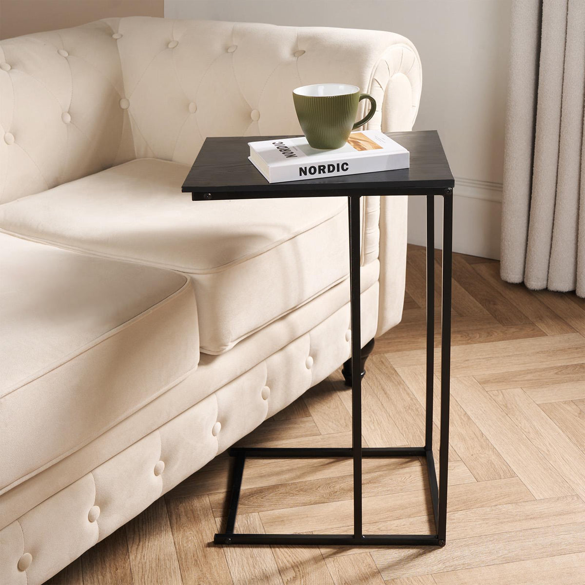 C Shape Table Coffee Laptop Side End Living Room Furniture Bedside Nightstand