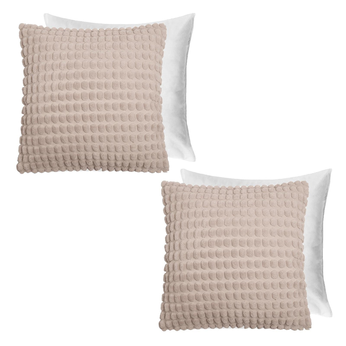 OHS Bobble Cushion Covers Soft Fleece Square Pillowcases Winter Home Decor