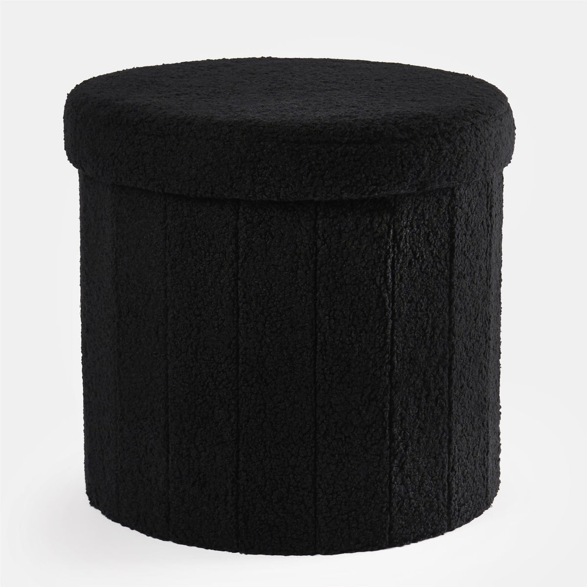 OHS Ottoman Boucle Storage Box Folding Footstool Cube Round Rectangle