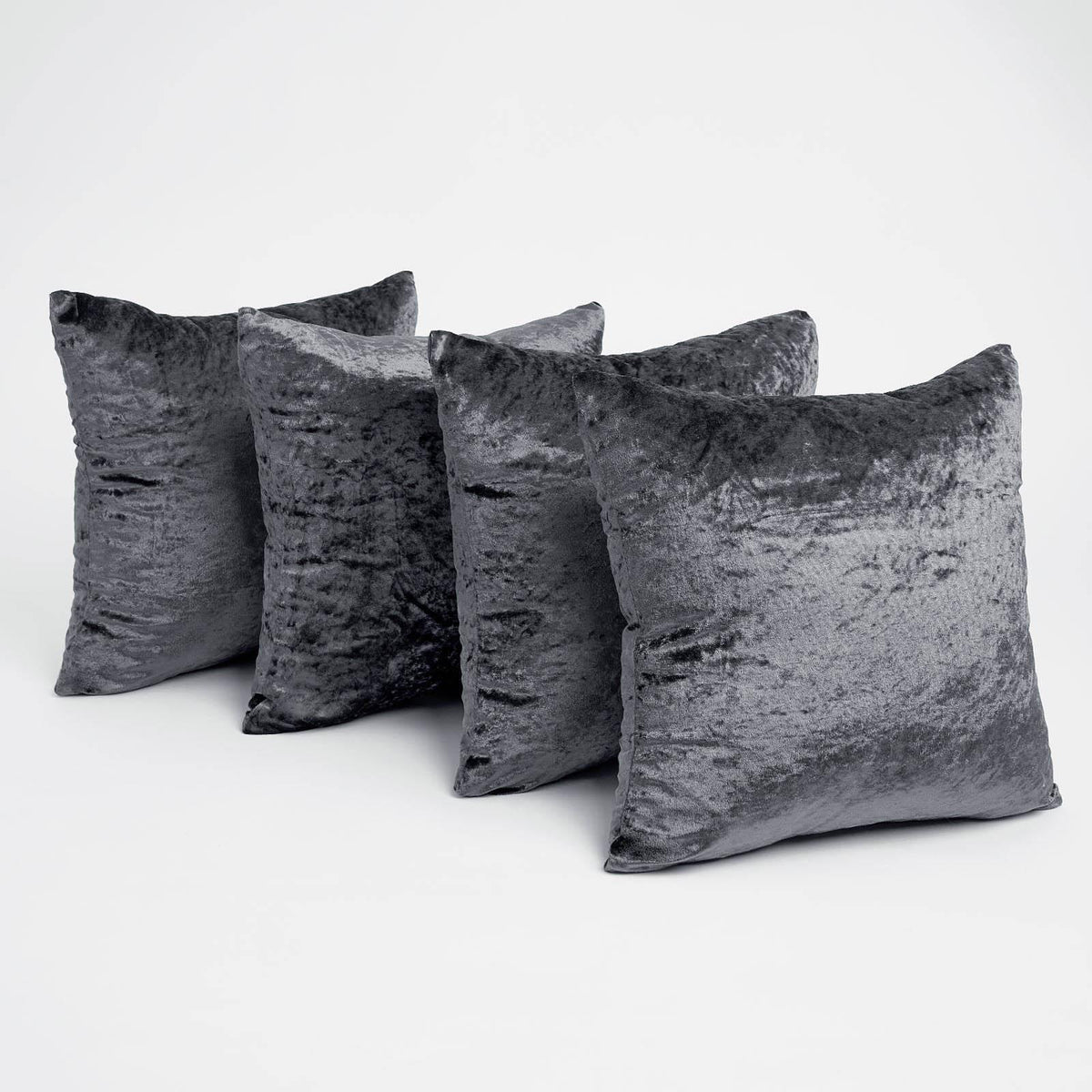 Sienna Crushed Velvet Set of 4 x Cushion Covers Case Plain Sofa Luxury 18" x 18"