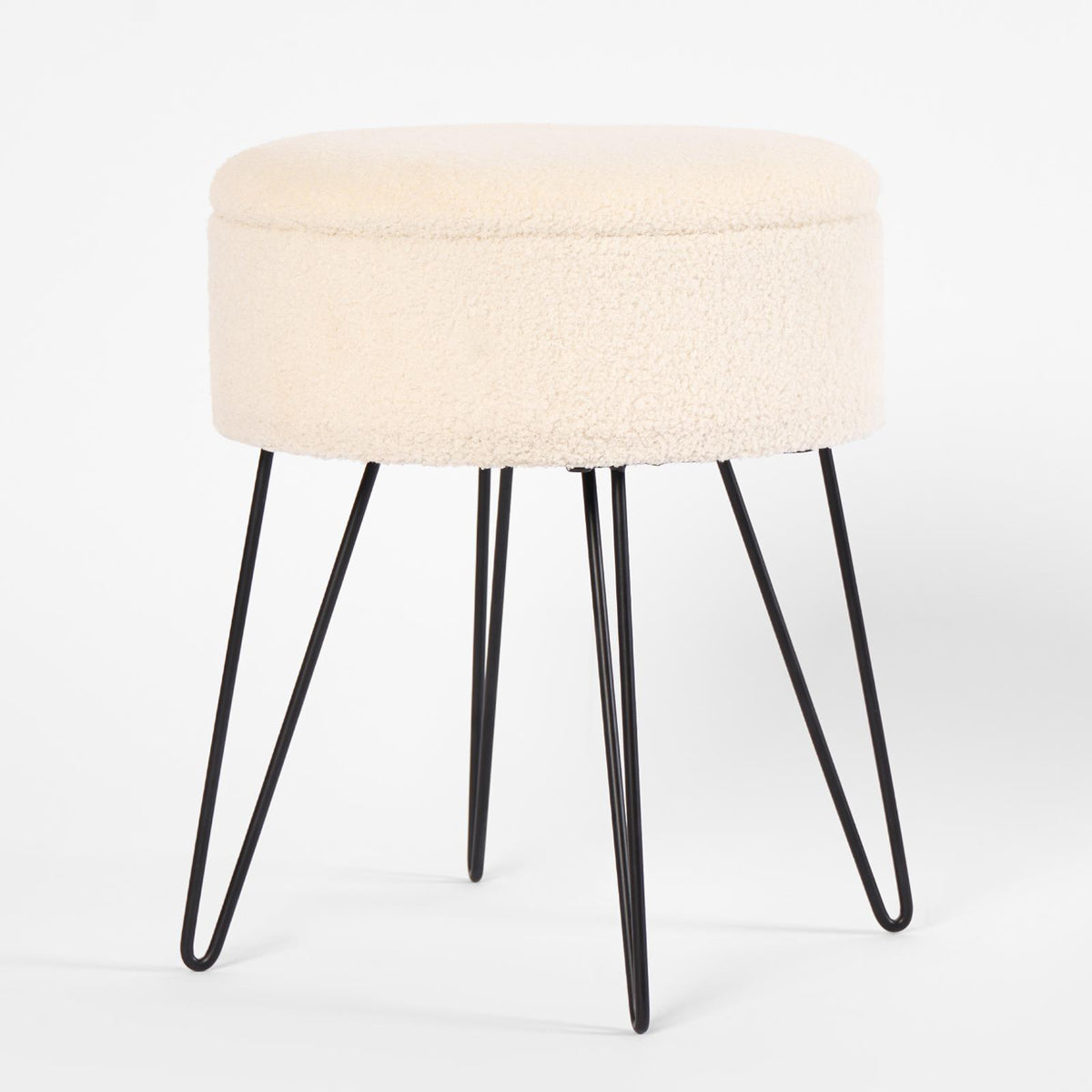 Foot Stool Storage Seat Chair Dressing Table Vanity Pouffe Ottoman Boucle Fleece