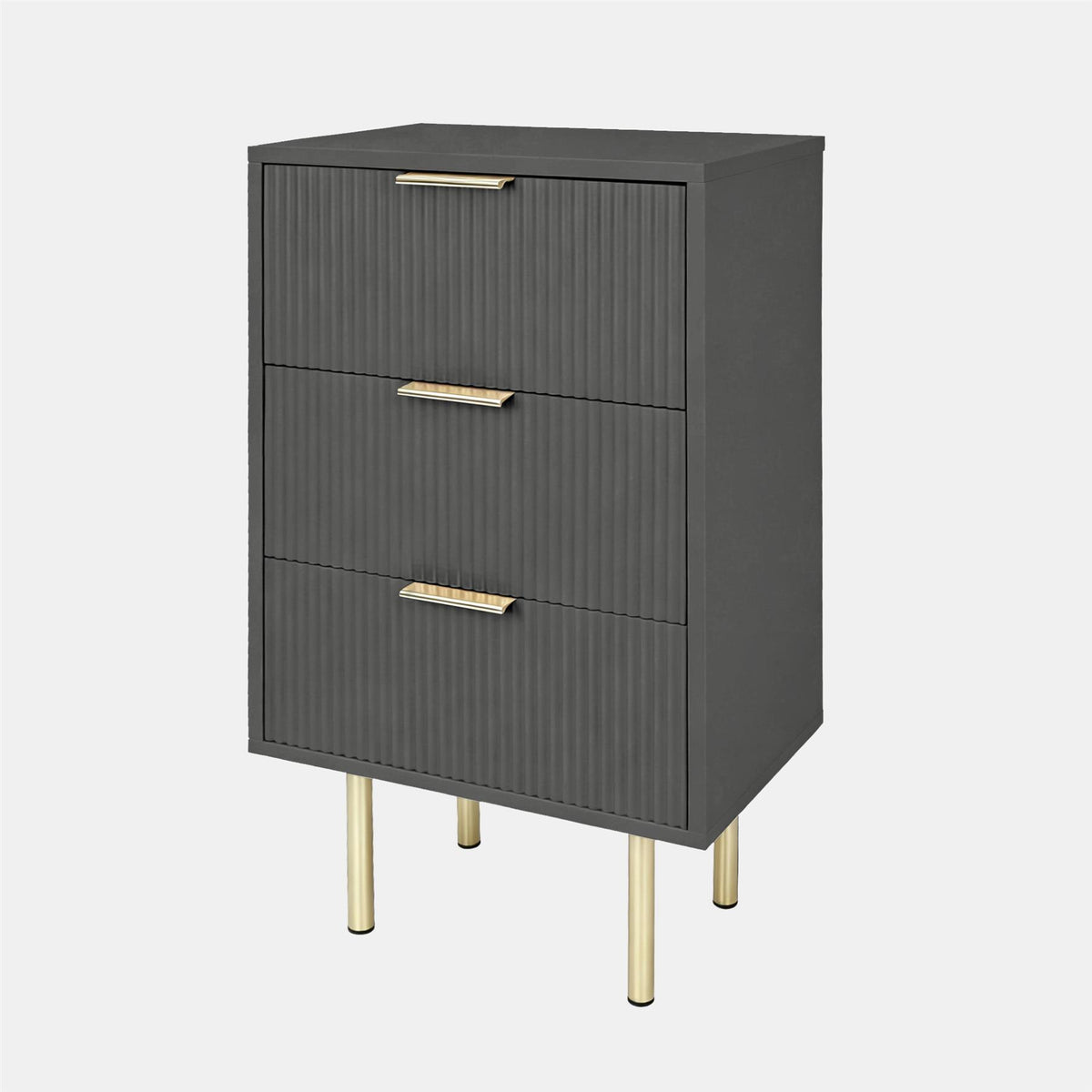 OHS Ribbed Drawer Unit Bedside Table 3/4/5/6 Draw Cabinet Nightstand Sideboard