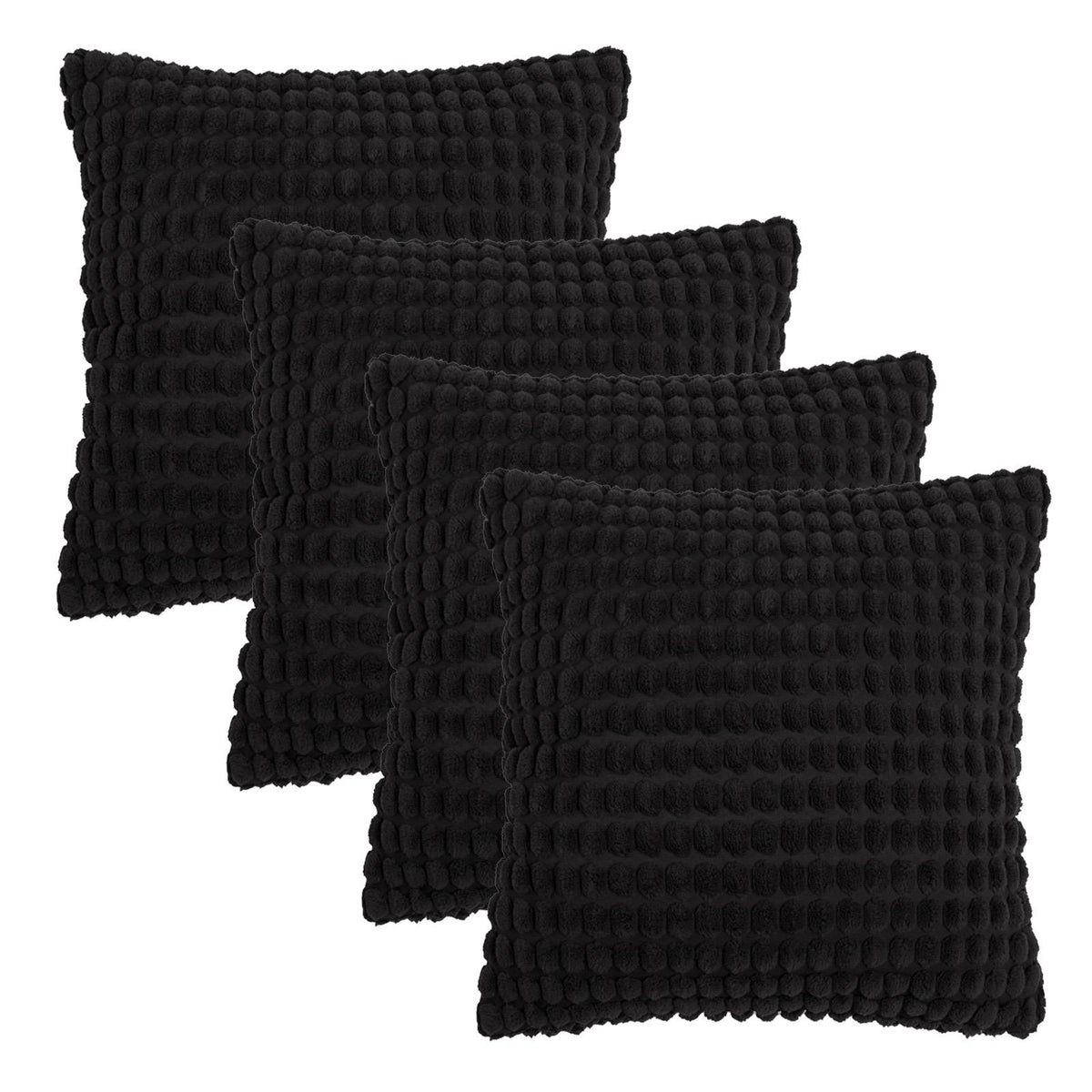 OHS Bobble Cushion Covers Soft Fleece Square Pillowcases Winter Home Decor