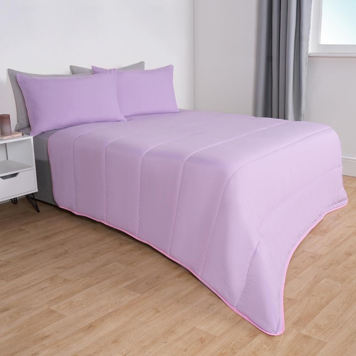 OHS Coverless Duvet & Pillowcase 10.5 Tog Bedding Set Easy Care Reversible