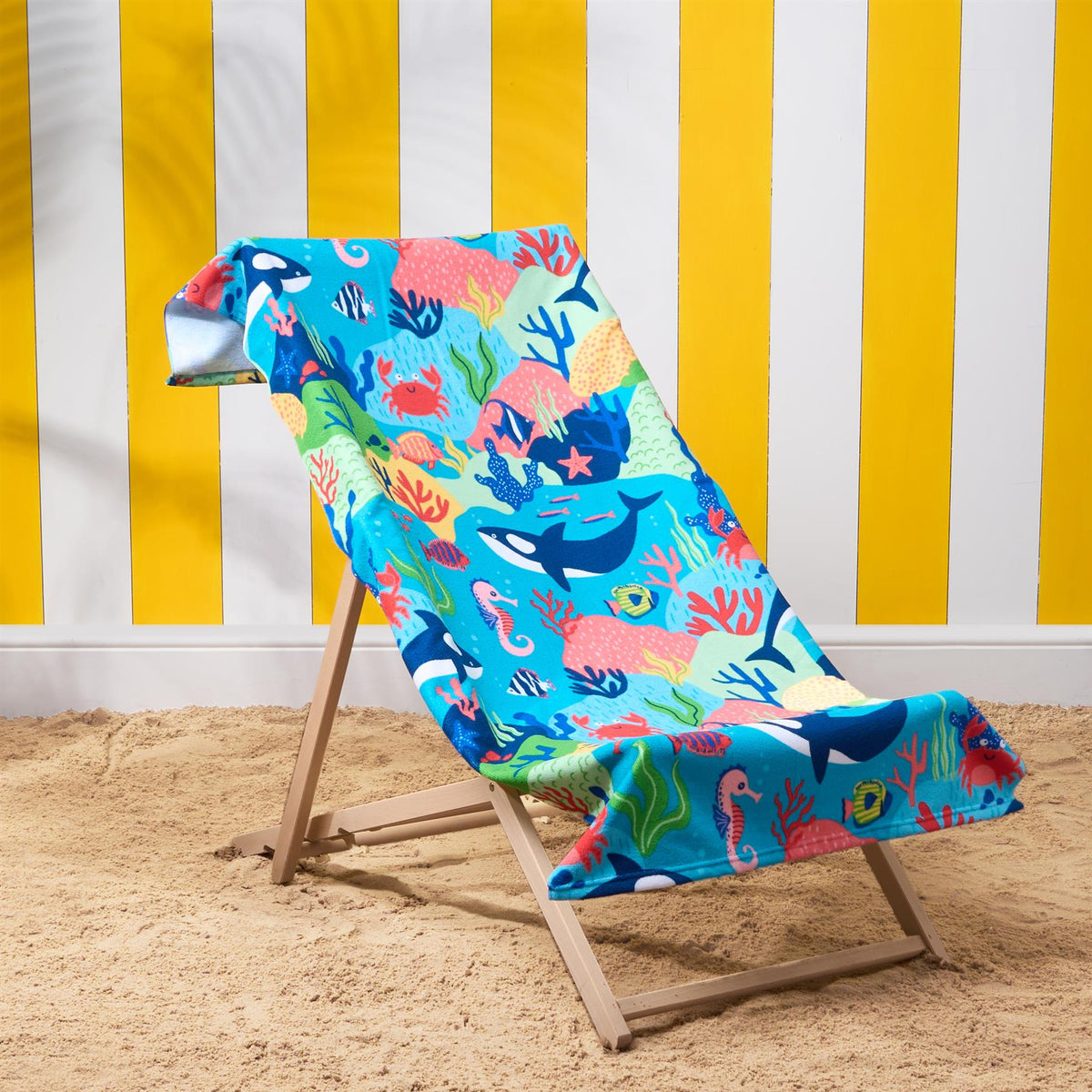 OHS Print Beach Towel Microfibre Quick Dry Bath Holiday Gym Travel Sport