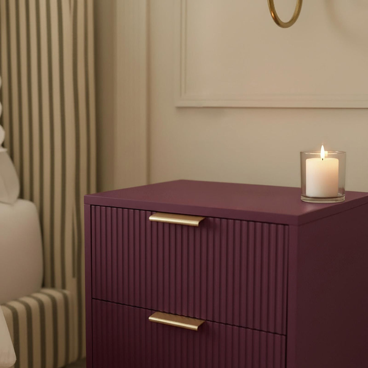 OHS Ribbed Drawer Unit Bedside Table 3/4/5/6 Draw Cabinet Nightstand Sideboard