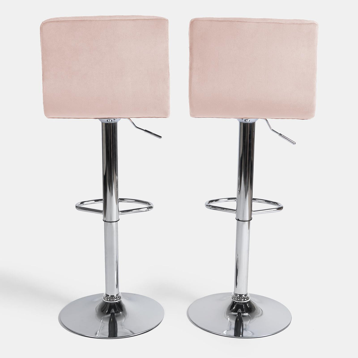 Adjustable Bar Stools x 2 Velvet Swivel Pub Seat Kitchen Breakfast Counter Chair