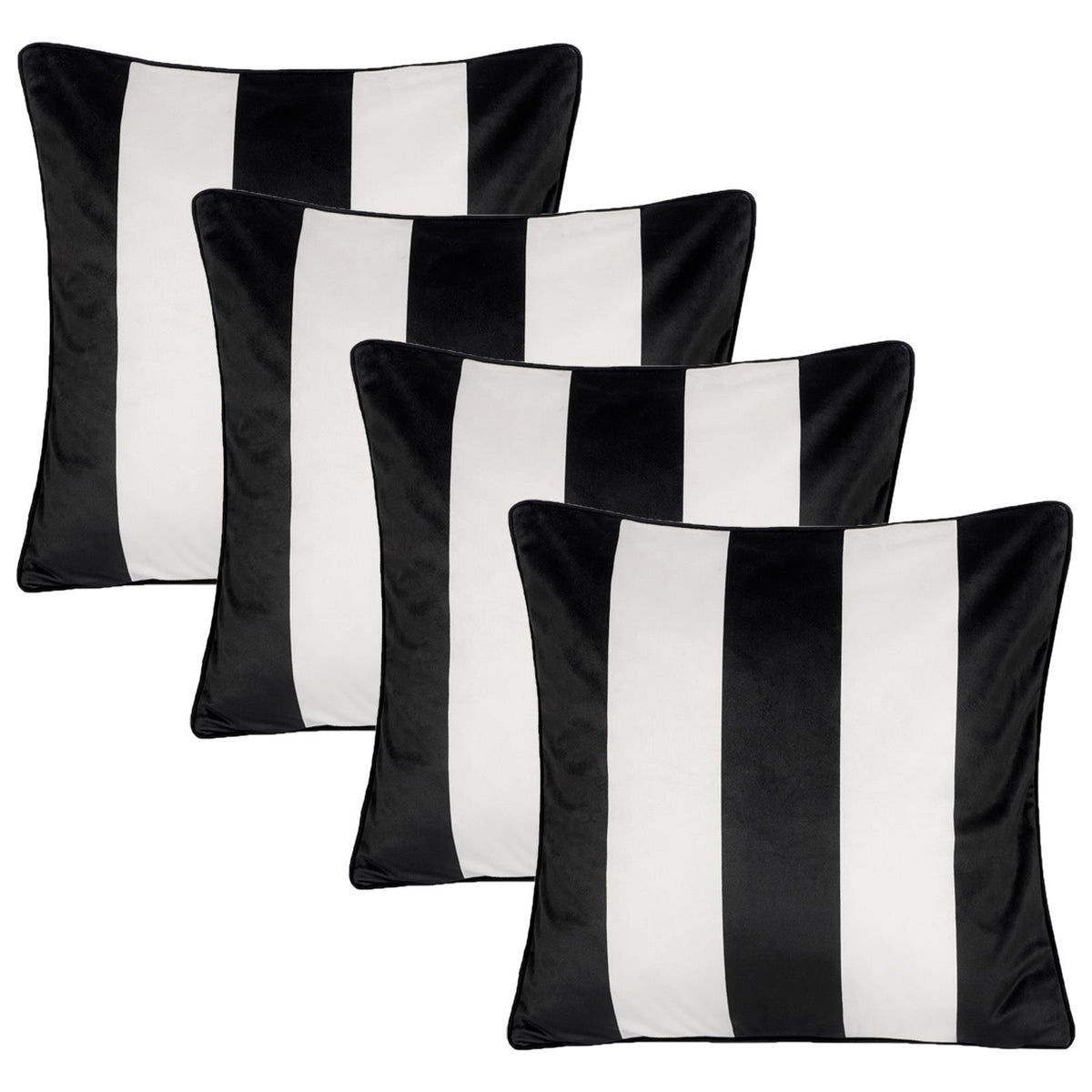 OHS Stripe Cushion Covers 2 Pack Matte Velvet Square Pillowcases Home Decor