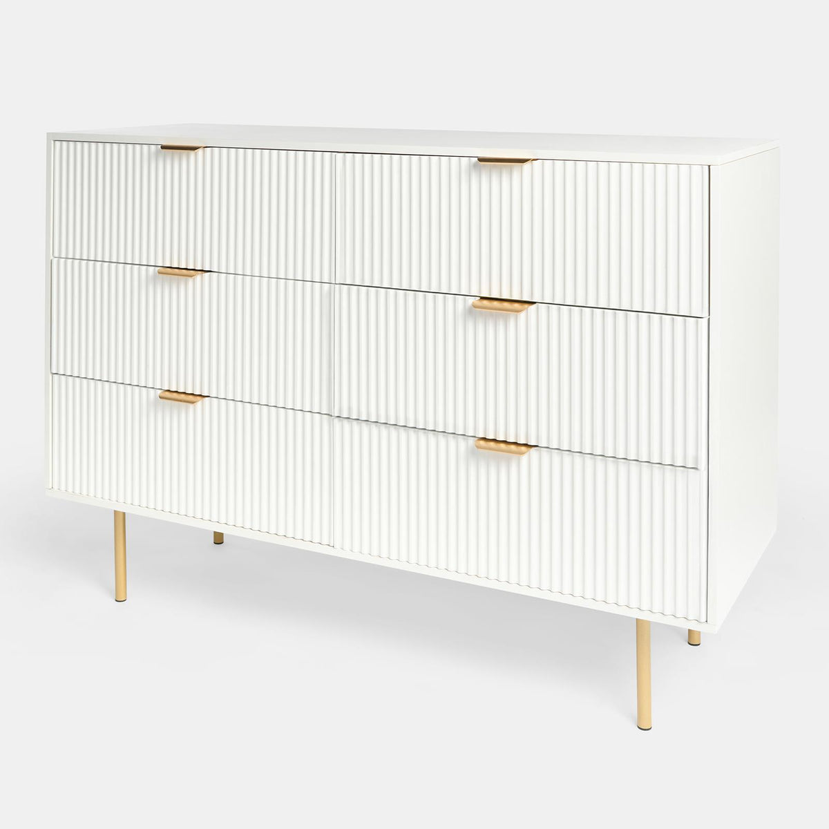 OHS Ribbed Drawer Unit Bedside Table 3/4/5/6 Draw Cabinet Nightstand Sideboard