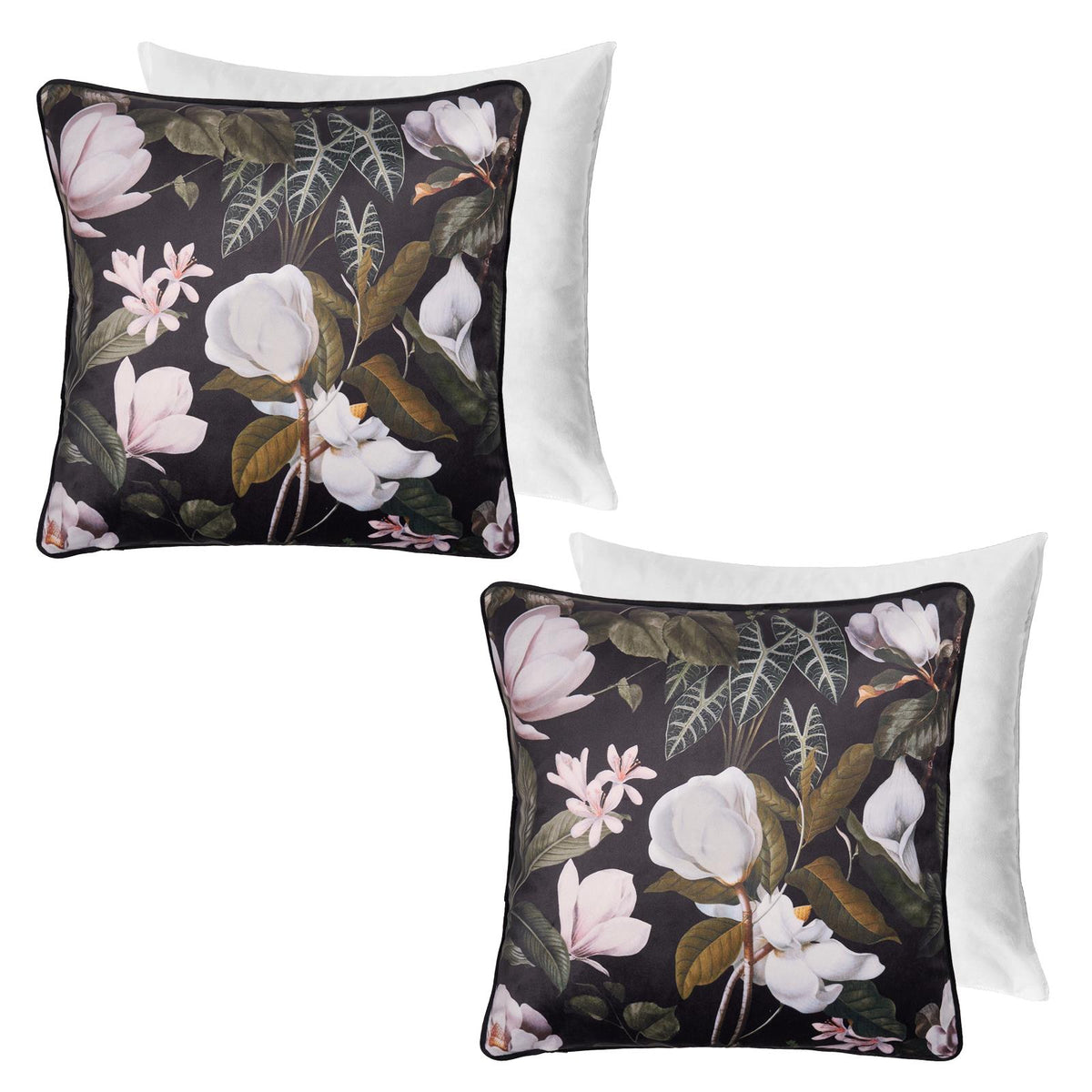 Floral Cushion Covers 2/4 Pack Sofa Couch Chair Filled Plump Seat Pads Decor Set