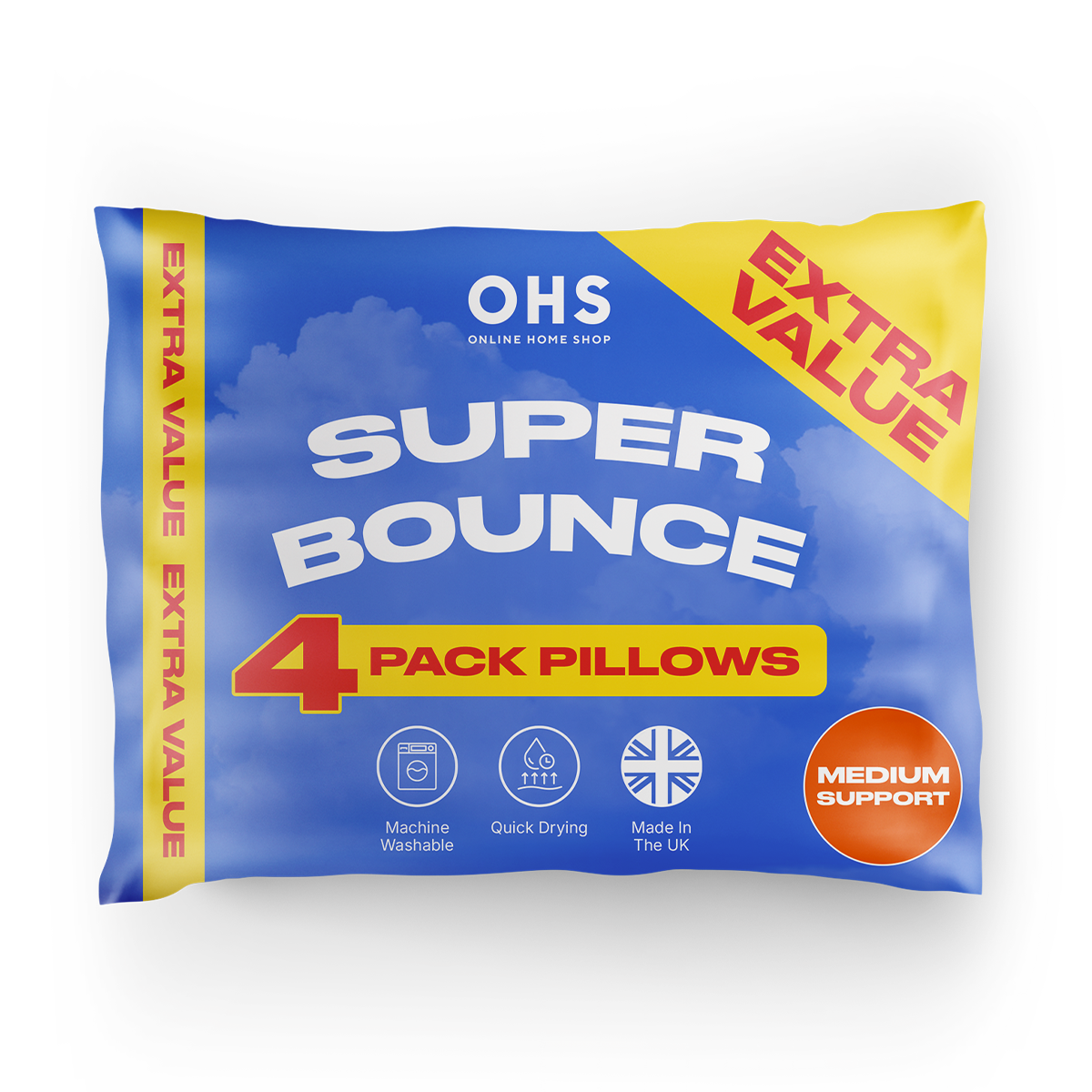 OHS Multipack Pillow Super Bounce OR Memory Foam Medium Support Hotel Quality