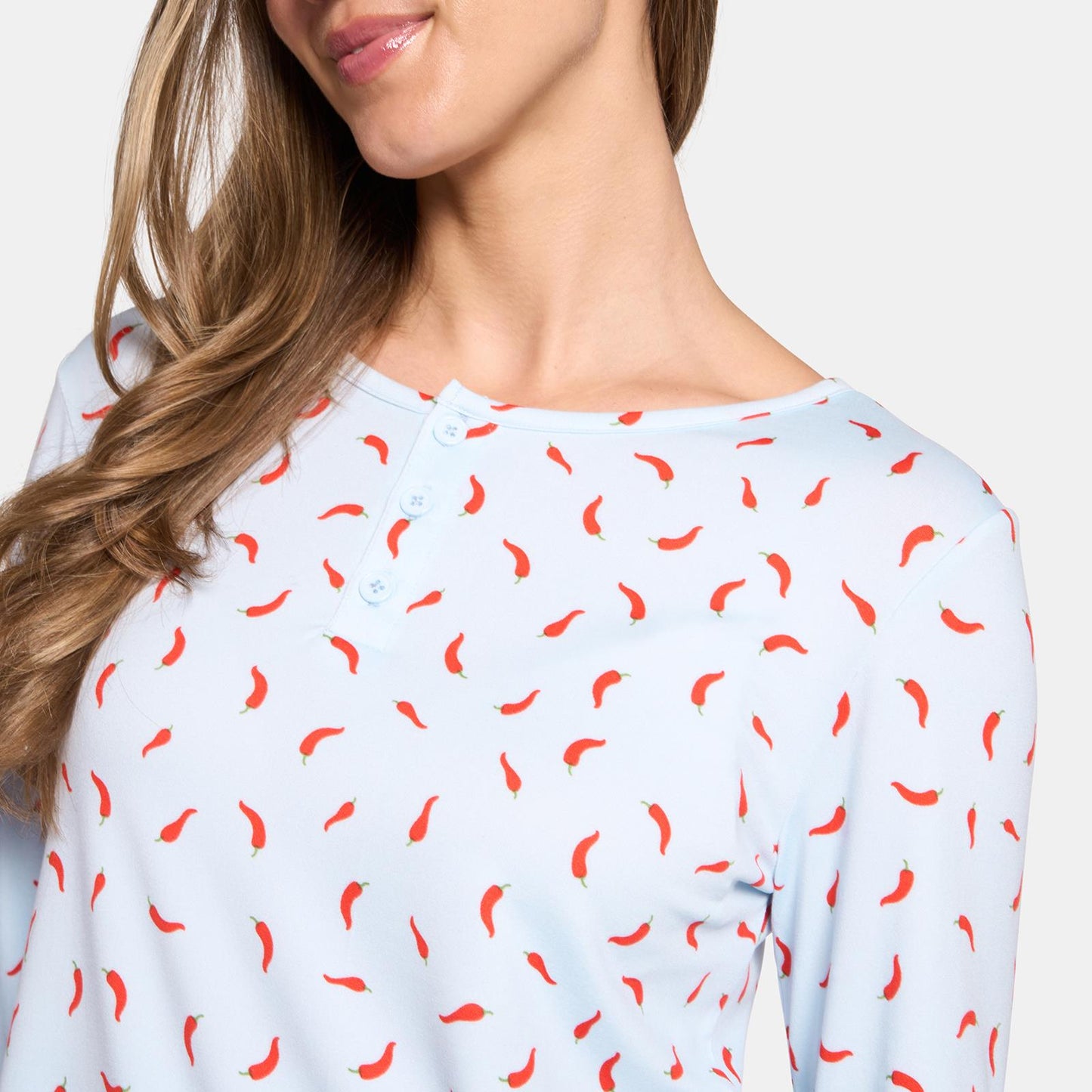 OHS Print Jersey Pyjama Set Womens Lettuce Edge Sleepwear Nightwear Loungewear