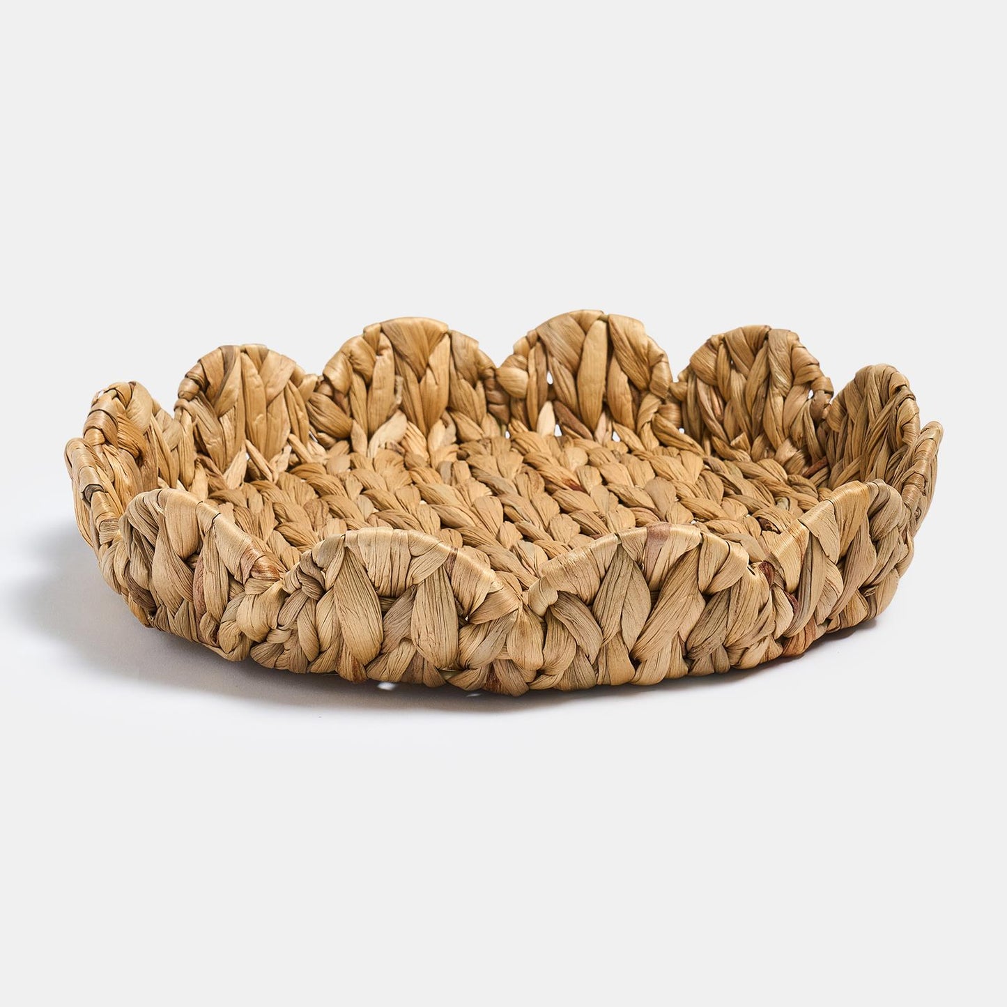 OHS Scallop Seagrass Tray Water Hyacinth Decorative Organiser Storage Basket