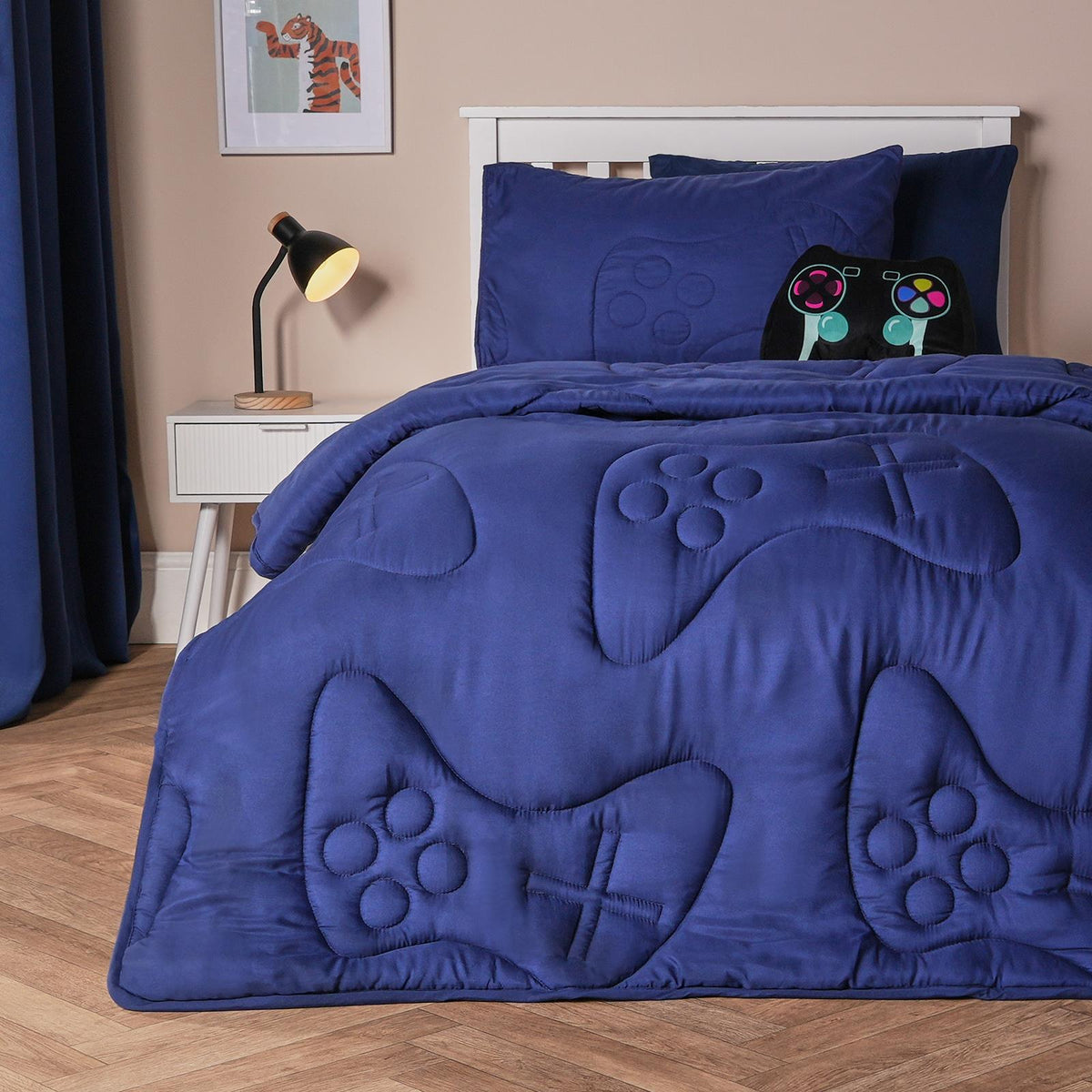 OHS Gaming Duvet Coverless Quilted 7.5 TOG Bedding Cover Pillowcase Set Embossed