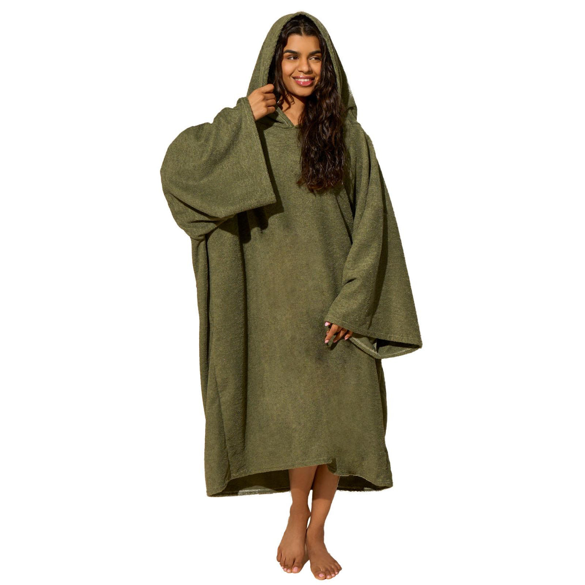 OHS Hooded Towel Poncho Adult Absorbent Dry Beach Swim Bath Changing Robe