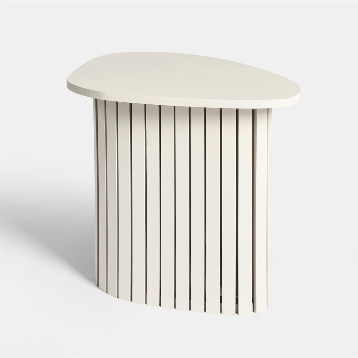 OHS Madison Side Table Ribbed Wood Effect Corner Bedside Coffee Table