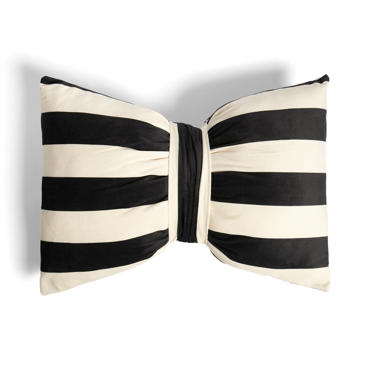 OHS Bow Shaped Cushion Striped Matte Velvet Novelty Decorative Scatter Pillow