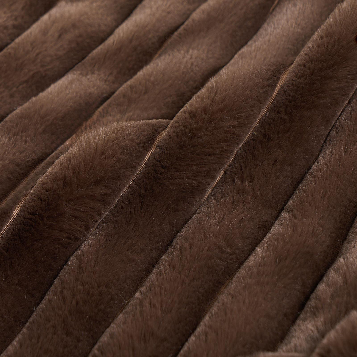 OHS Faux Fur Ribbed Fleece Throw Over Bed Blanket Warm Supersoft