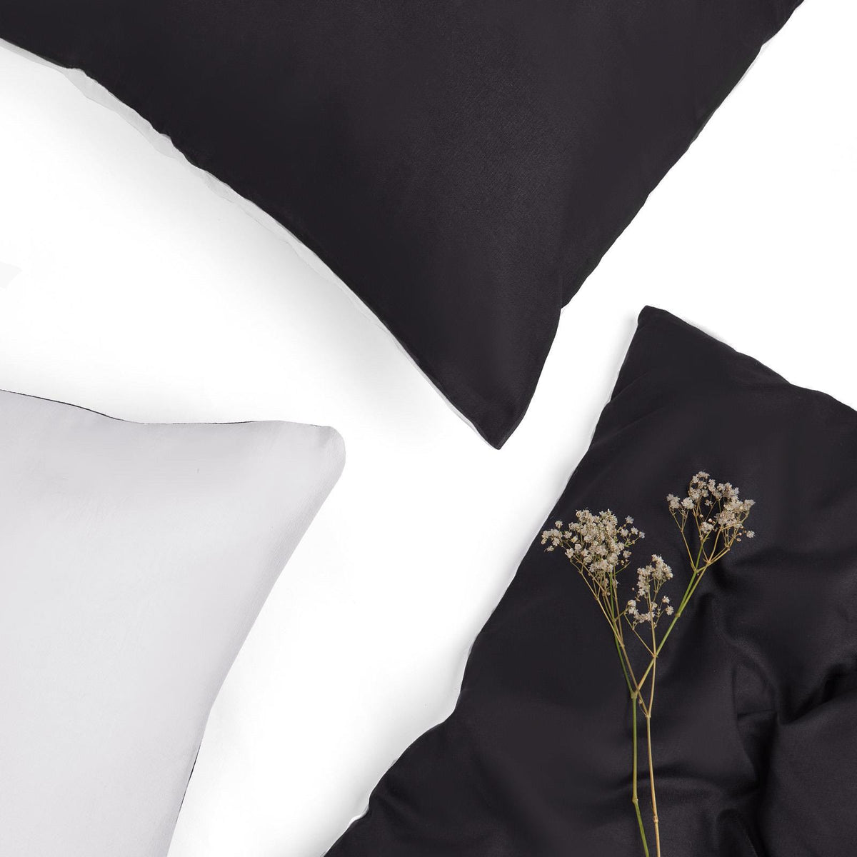 OHS Plain Duvet Cover & Pillowcase Reversible Bedding Set OR Fitted Sheet