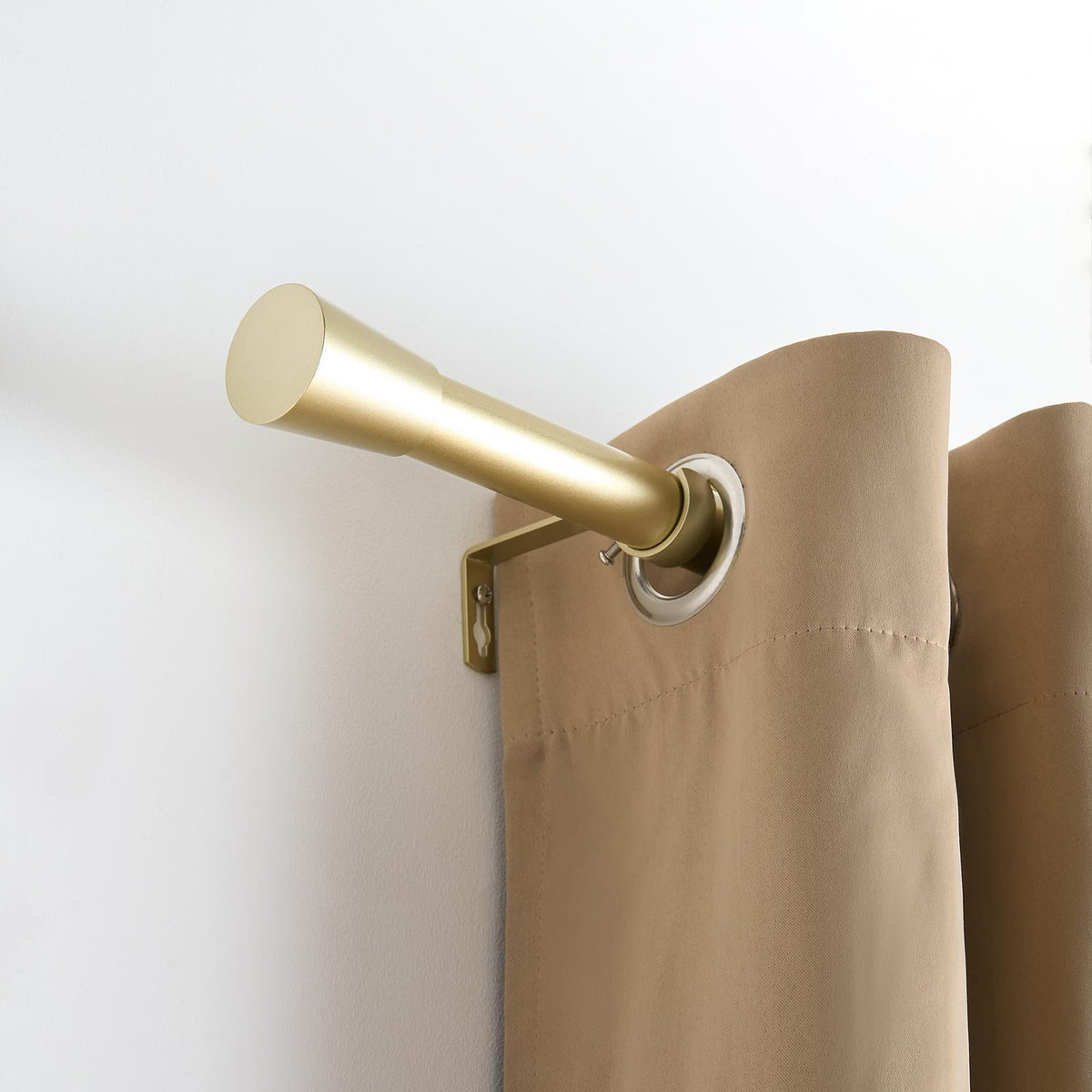 OHS 70-120cm Curtain Pole Extendable Metal 16mm Ball Trumpet Twist Finnials