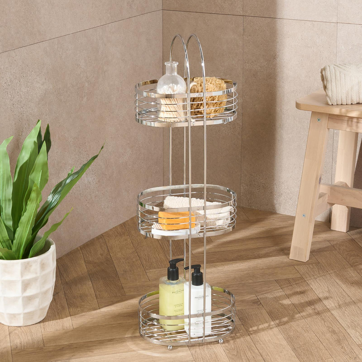 OHS 3 Tier Shower Caddy Freestanding Bathroom Organiser Rust Resistant Metal