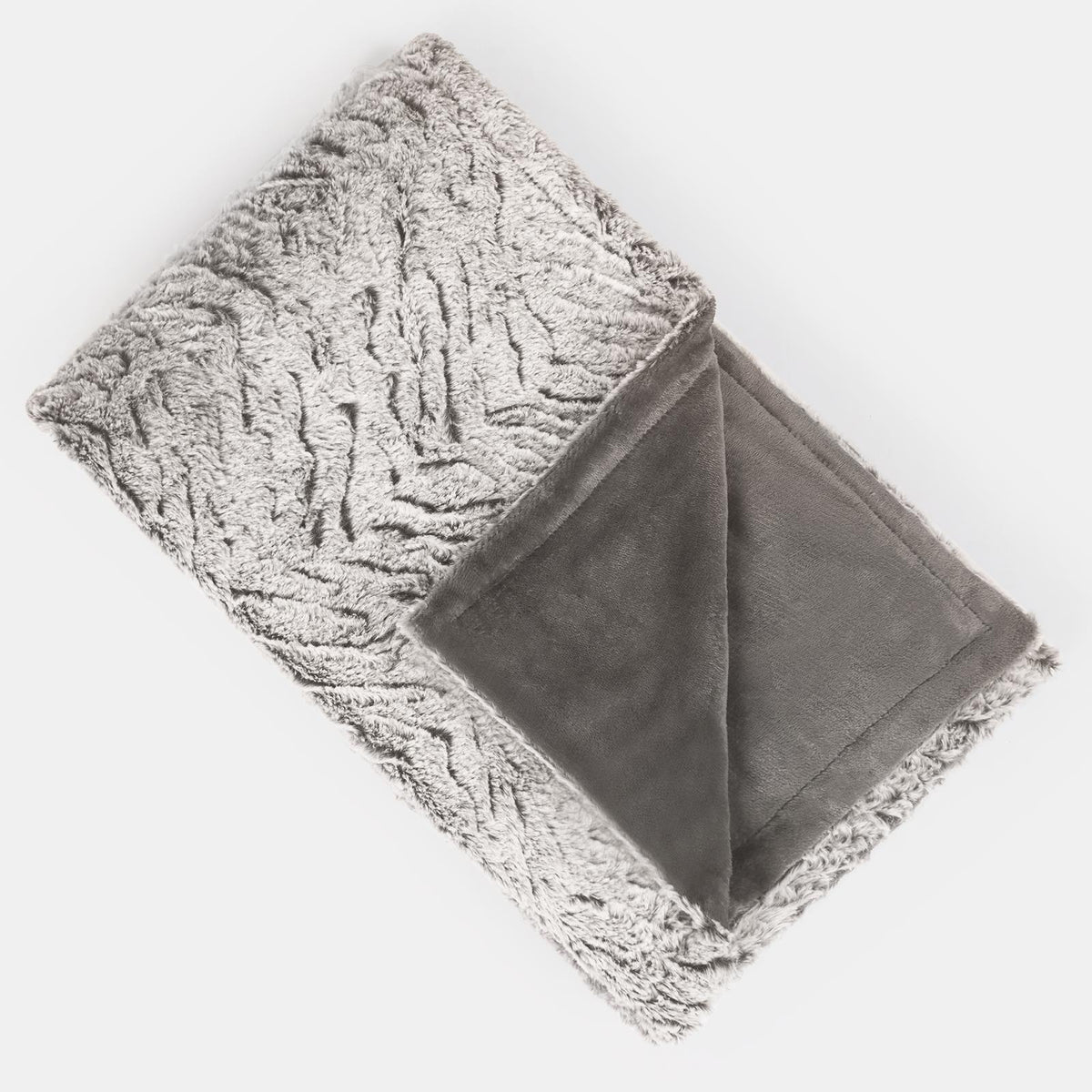 Faux Fur Fleece Throw Bed Blanket Plush Two Tone Warm Super Soft Sofa Bedspread