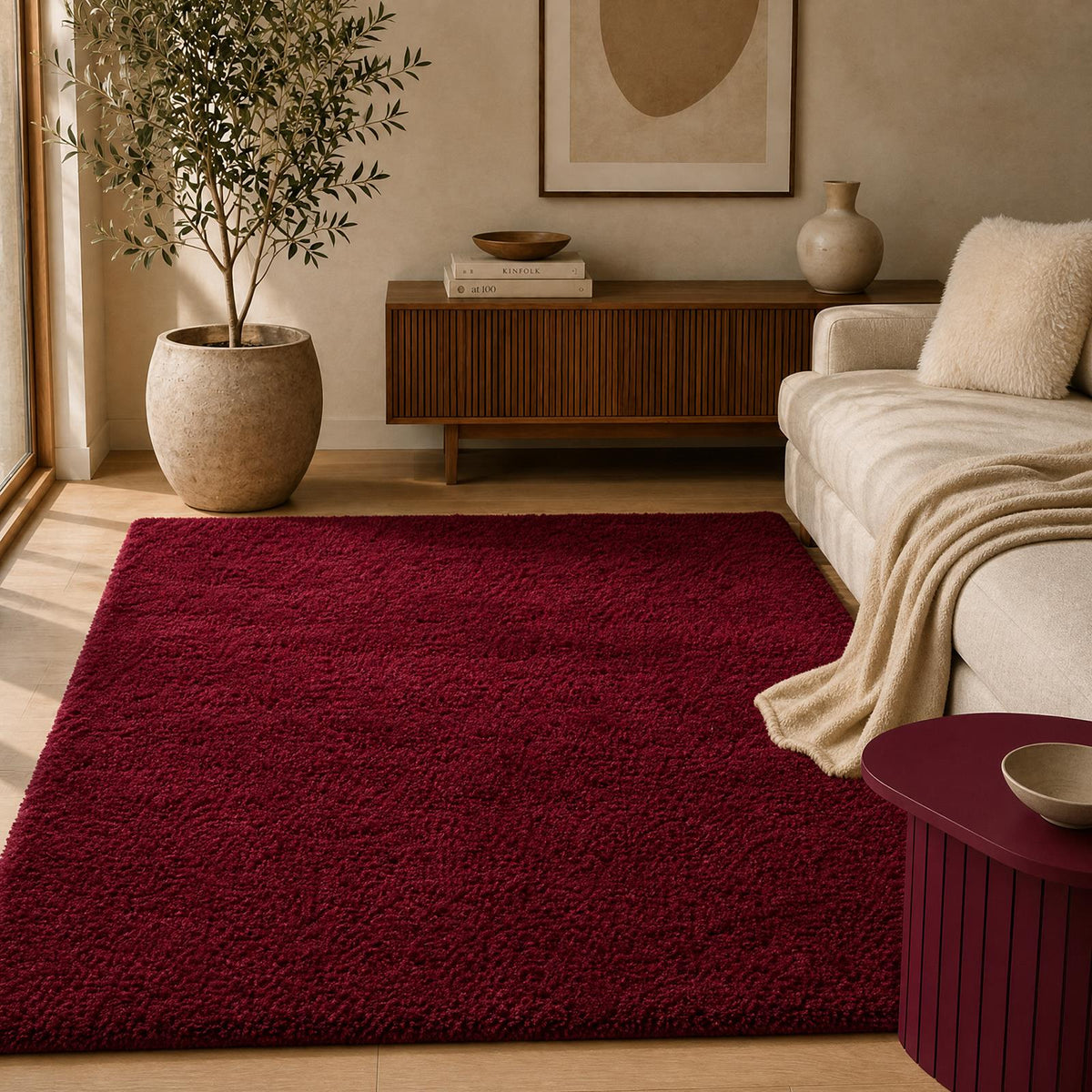 OHS Fluffy Teddy Rug Soft Bedroom Floor Carpet Plush Area Mats For Living Room