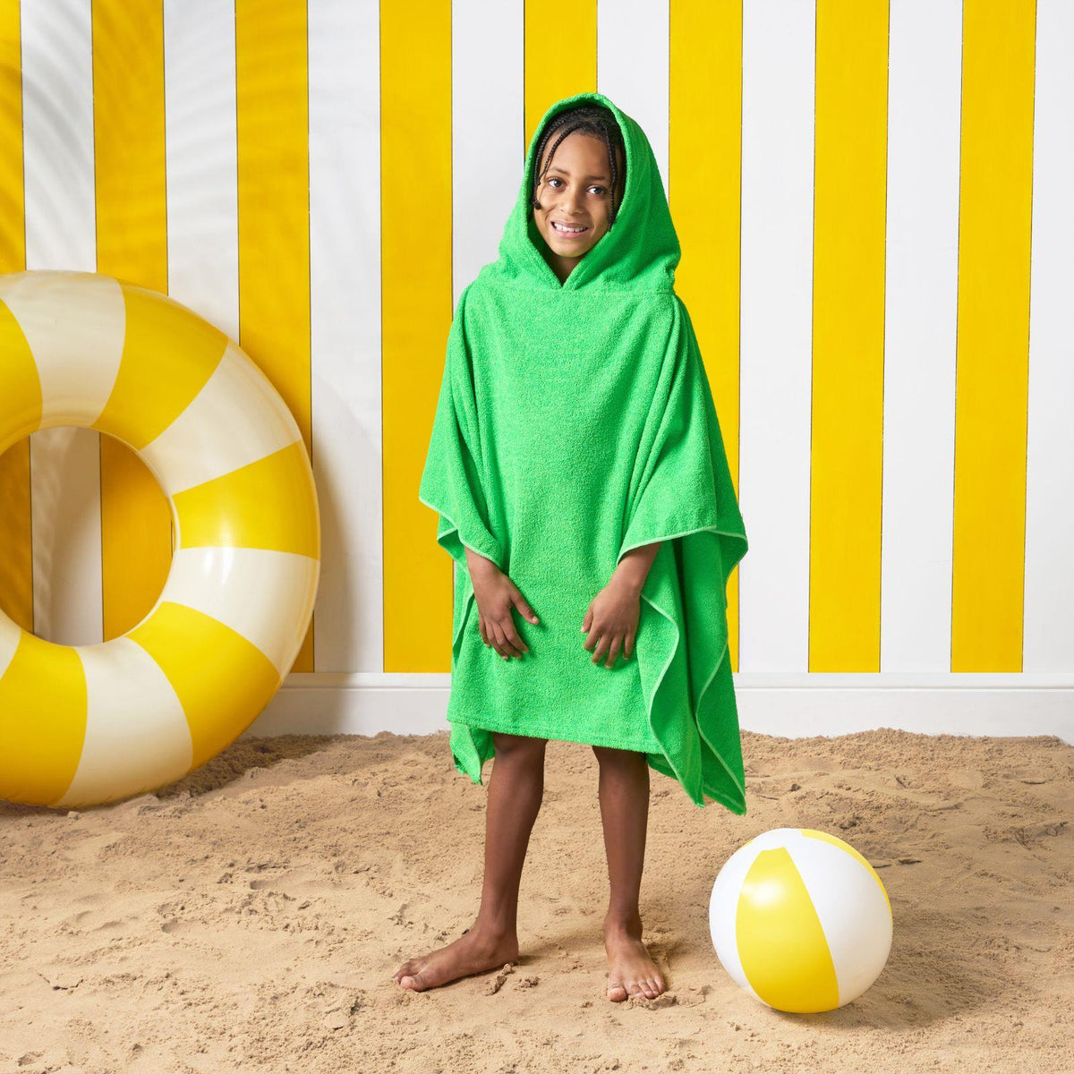 Brentfords Poncho Towel Childrens Absorbent Hood Quick Drying Beach Travel Robe