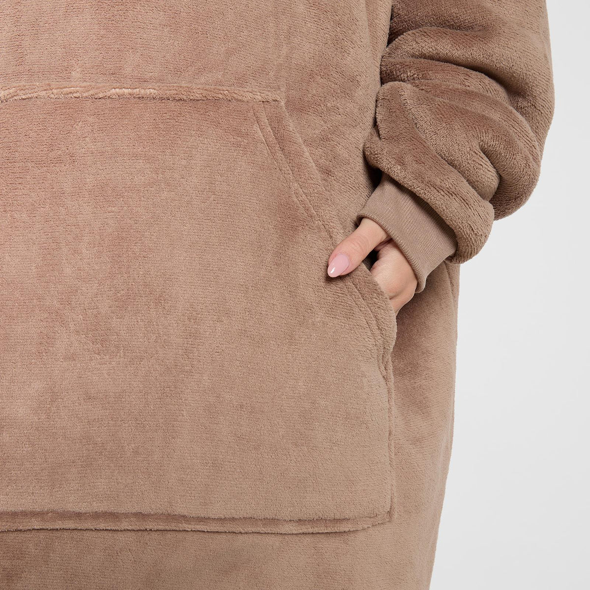 OHS Extra Long Hoodie Blanket Oversized Soft Sherpa Fleece Giant Sweatshirt