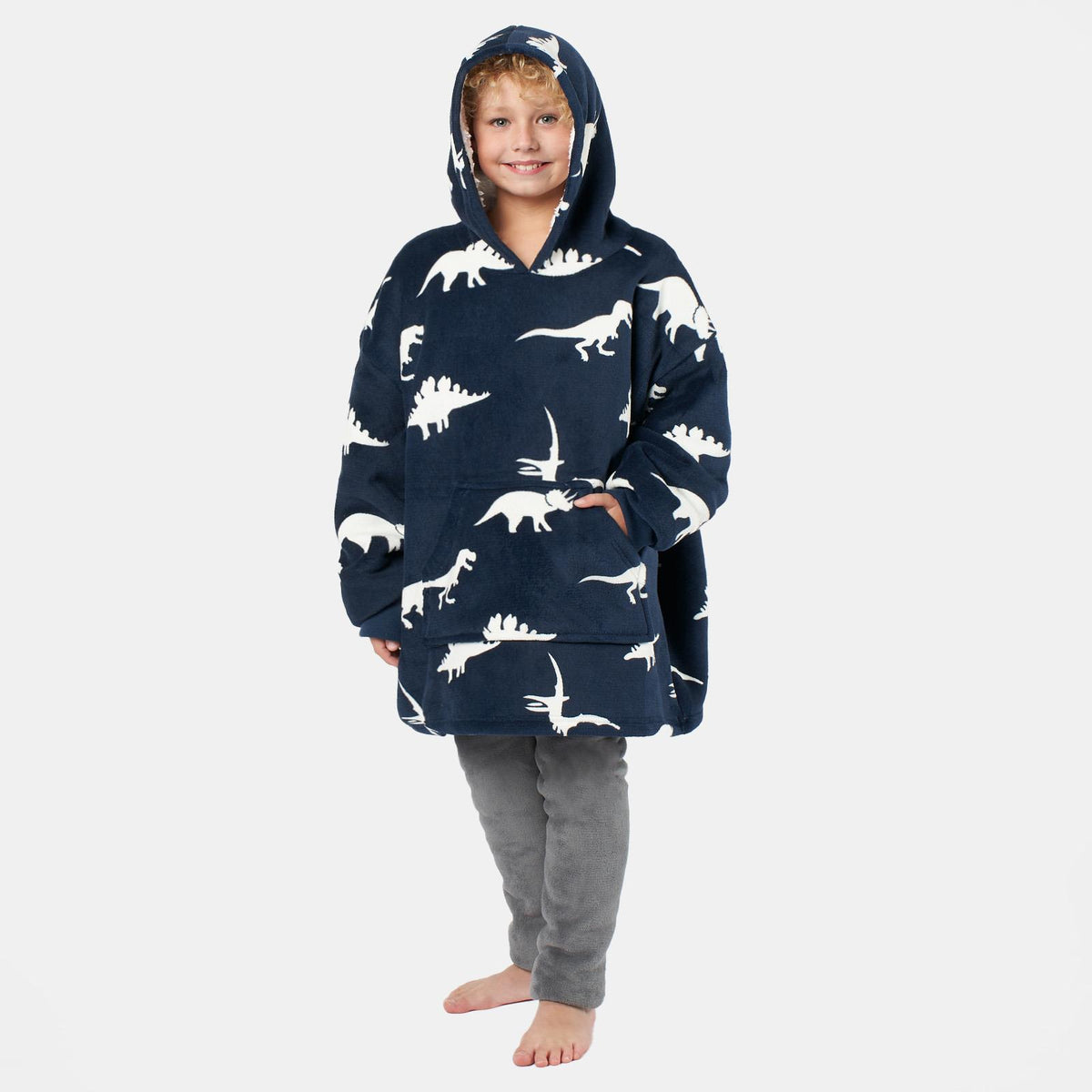 Kids Hoodie Blanket Oversized Sherpa Fleece Jumper Sweatshirt Soft Warm Throw