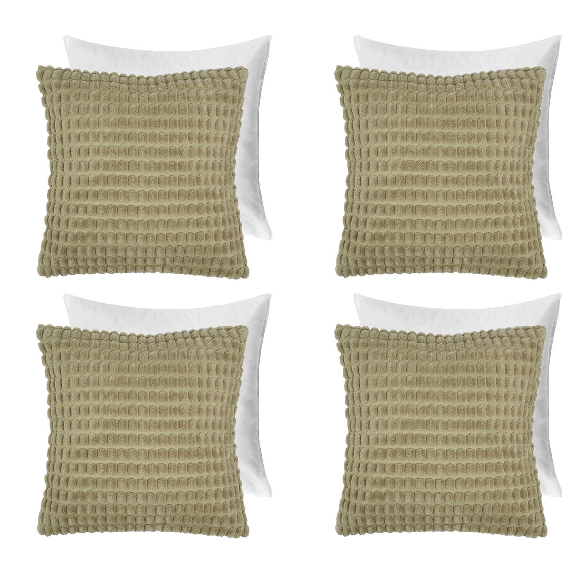 OHS Bobble Cushion Covers Soft Fleece Square Pillowcases Winter Home Decor