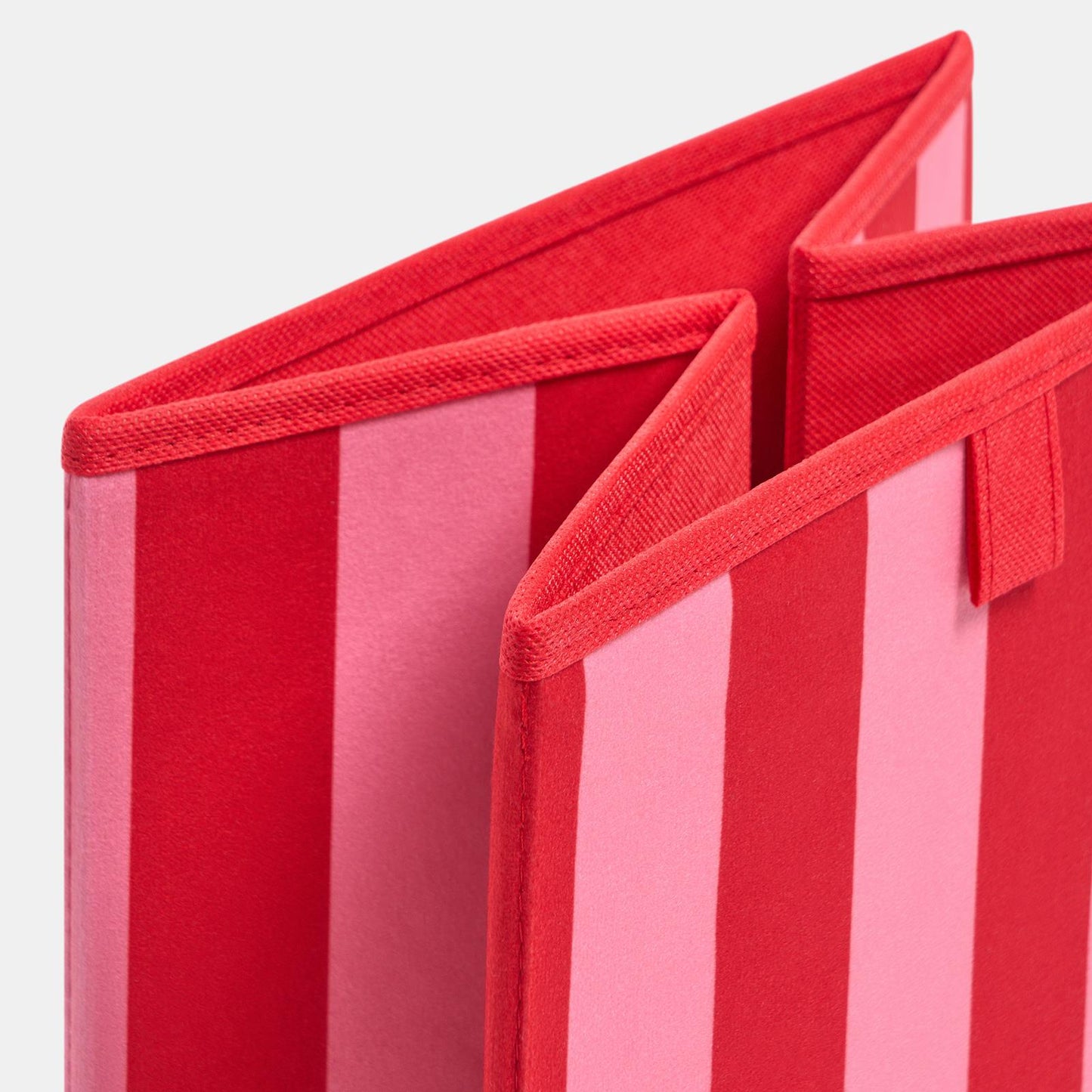OHS Stripe Storage Box Cube 2 Pack Folding Space Saving Shoe Toy Organiser