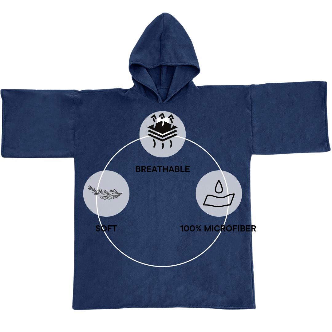 OHS Hooded Towel Poncho Adult Absorbent Dry Beach Swim Bath Changing Robe