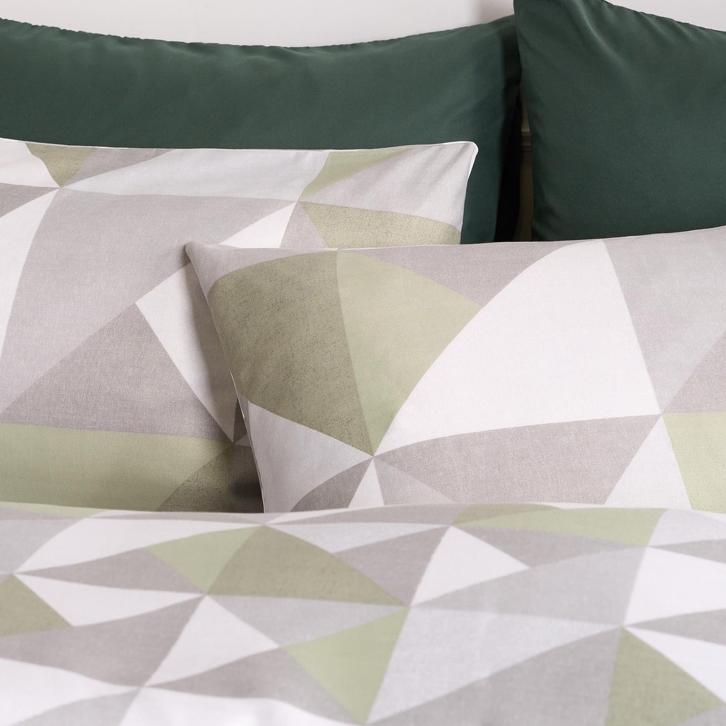 OHS Geo Print Bedding Set Microfibre Reversible Duvet Cover with Pillowcase
