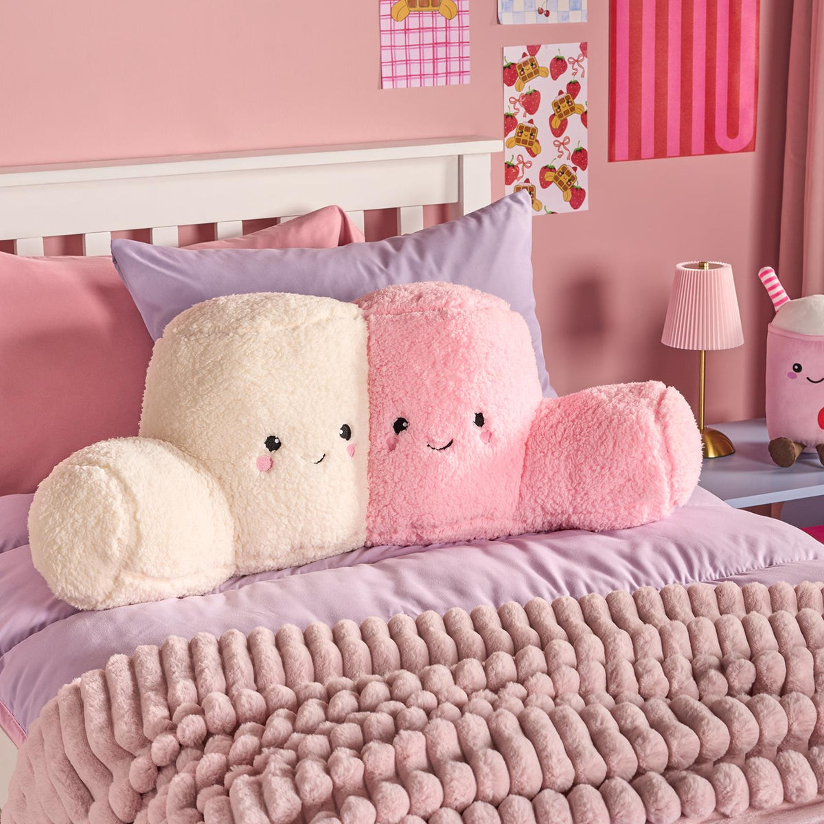 OHS Character Cuddle Cushion Soft Fleece Reading Pillow with Arms Bed Chair