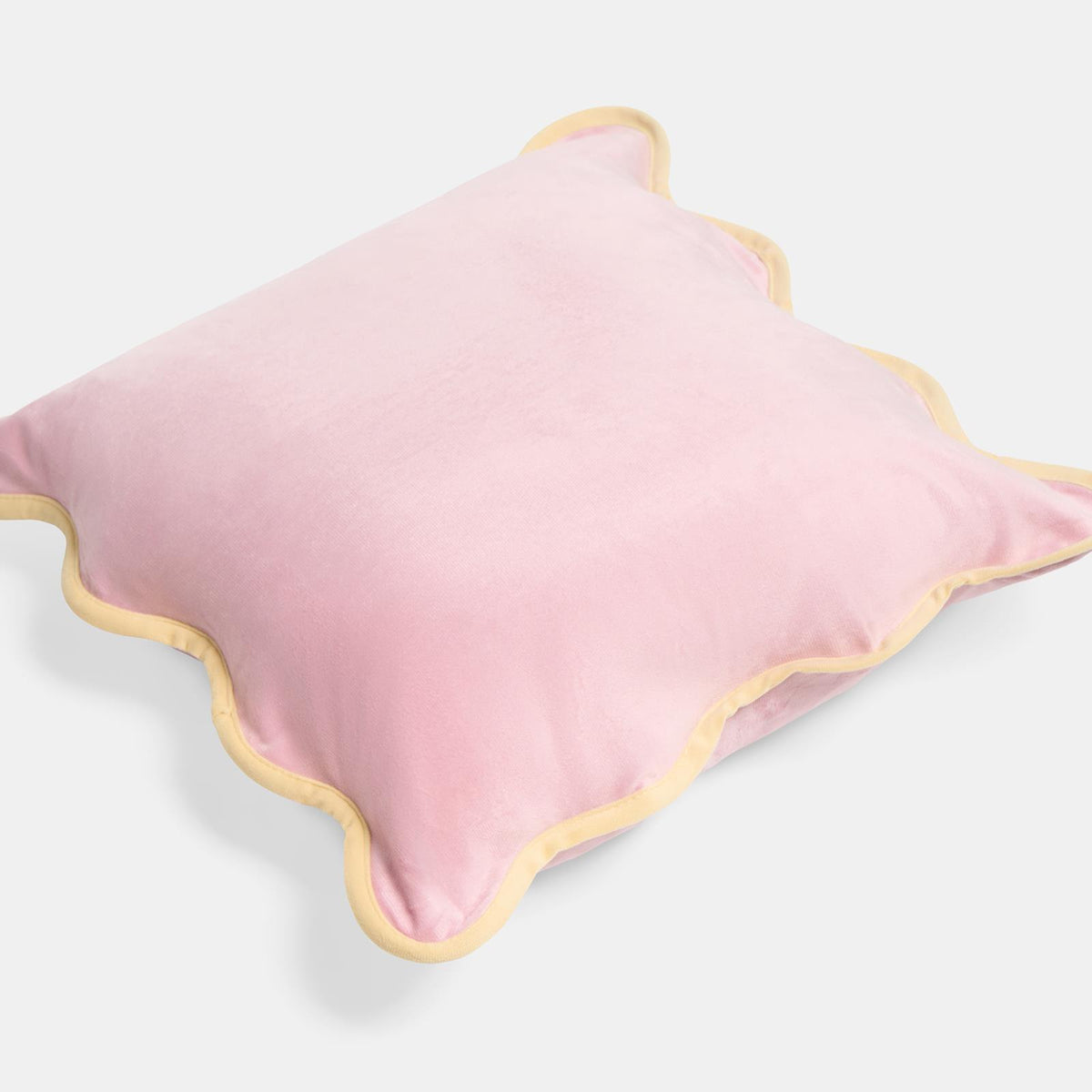 OHS Scallop Edge Cushion Covers Matte Velvet Square Pillowcases Filled Multipack