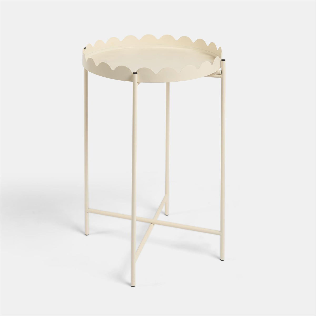 OHS Scallop Edge Side Table Coffee Tables with Metal Frame