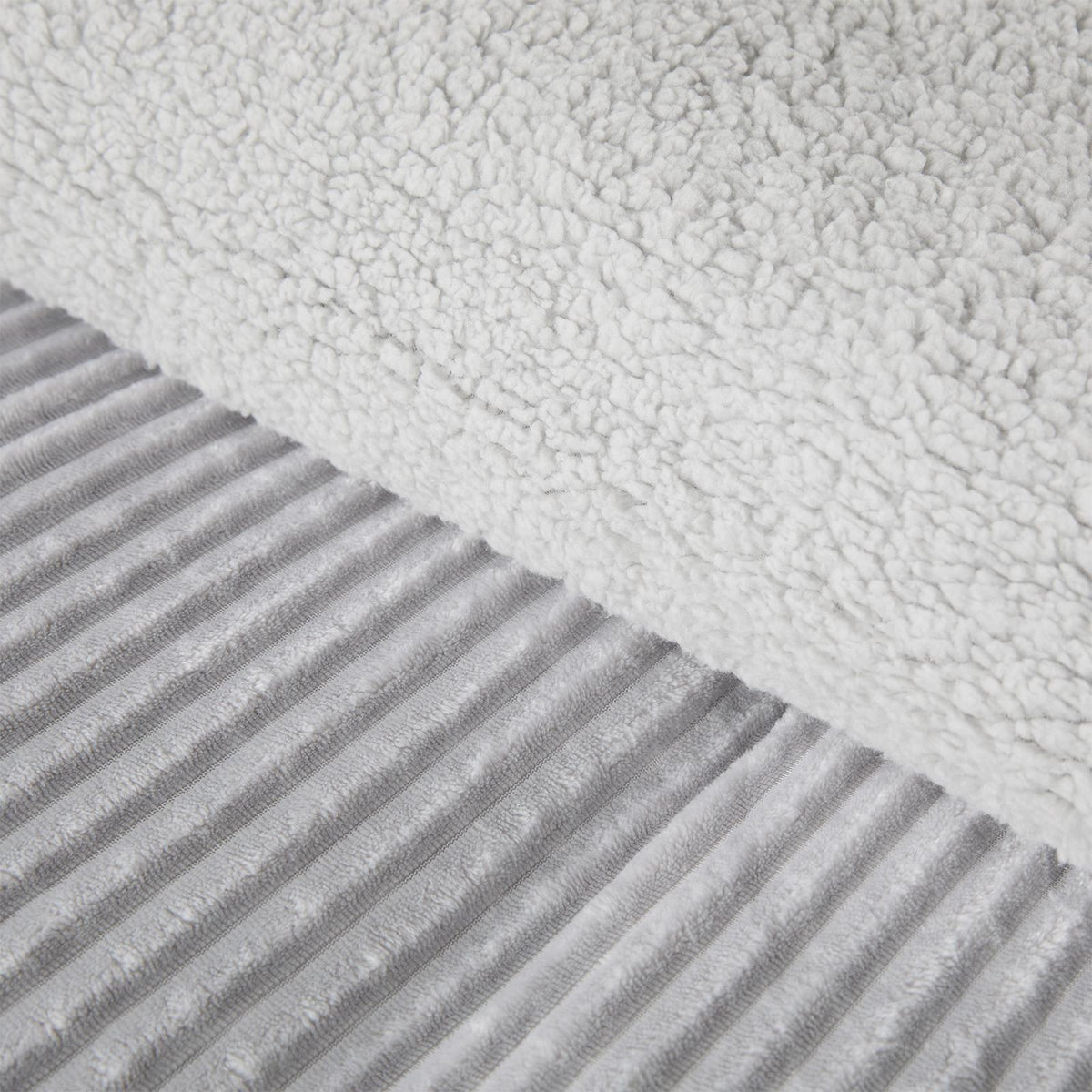 OHS Ribbed Fleece Duvet Cover Set Sherpa Reverse Thermal Supersoft Bedding