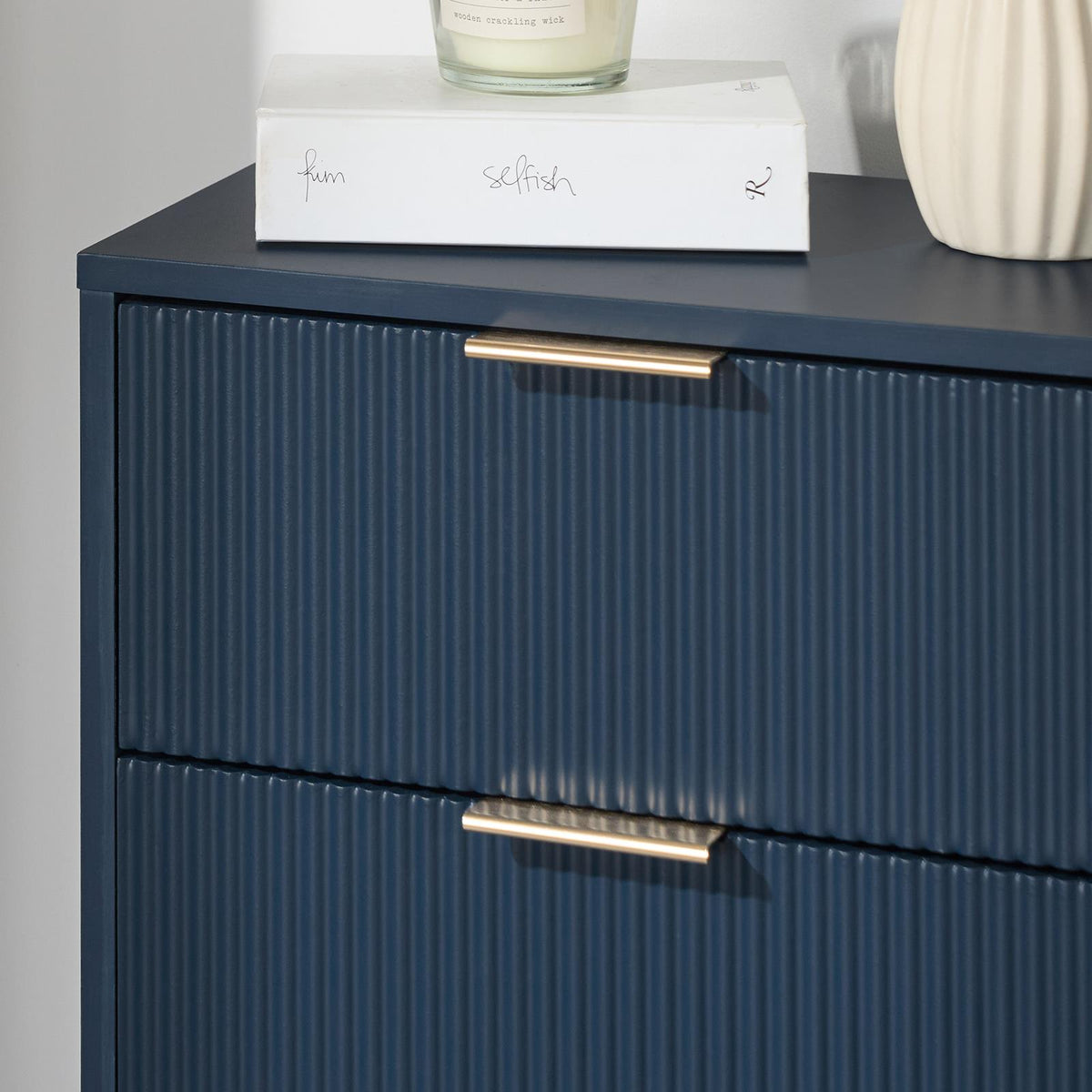 OHS Ribbed Drawer Unit Bedside Table 3/4/5/6 Draw Cabinet Nightstand Sideboard
