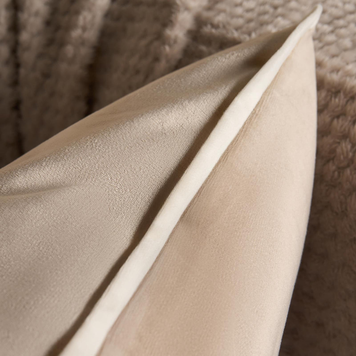 OHS Piped Edge Cushion Covers Matte Velvet Soft Luxury 2/4 Square Pillowcases