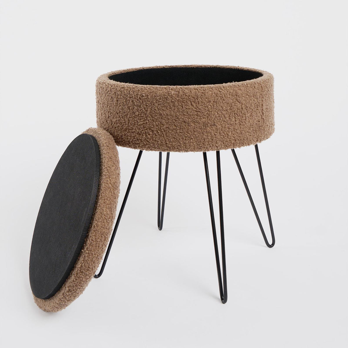 Foot Stool Storage Seat Chair Dressing Table Vanity Pouffe Ottoman Boucle Fleece