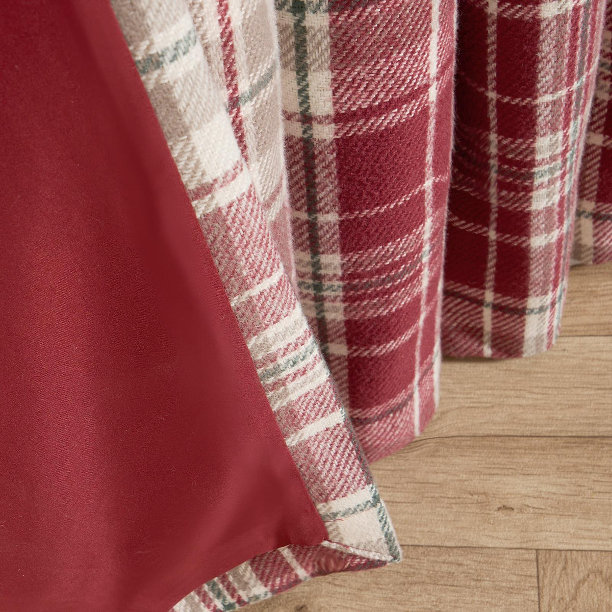 OHS Check Eyelet Curtains Pair Thermal Ring Top Textured Woven Ready Made