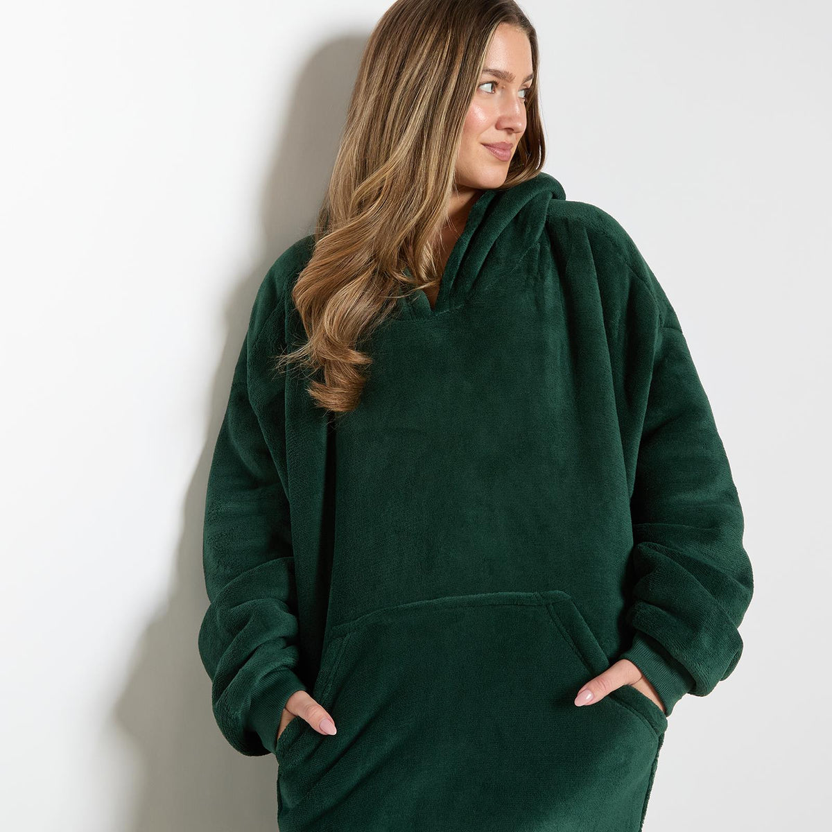 OHS Extra Long Hoodie Blanket Oversized Soft Sherpa Fleece Giant Sweatshirt
