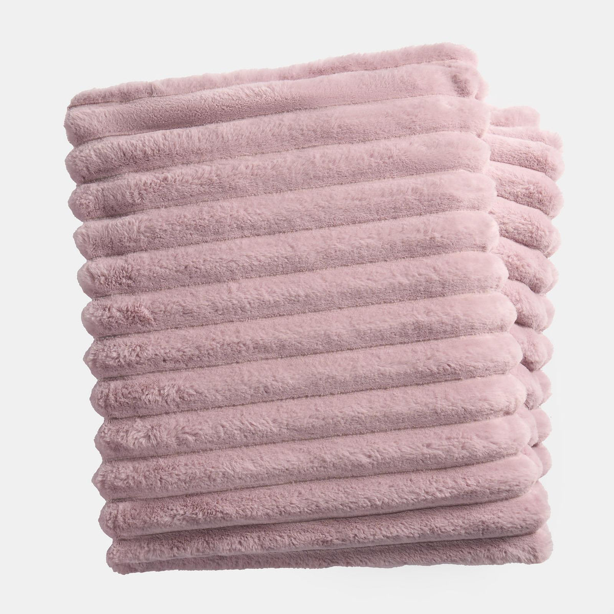OHS Faux Fur Ribbed Fleece Throw Over Bed Blanket Warm Supersoft