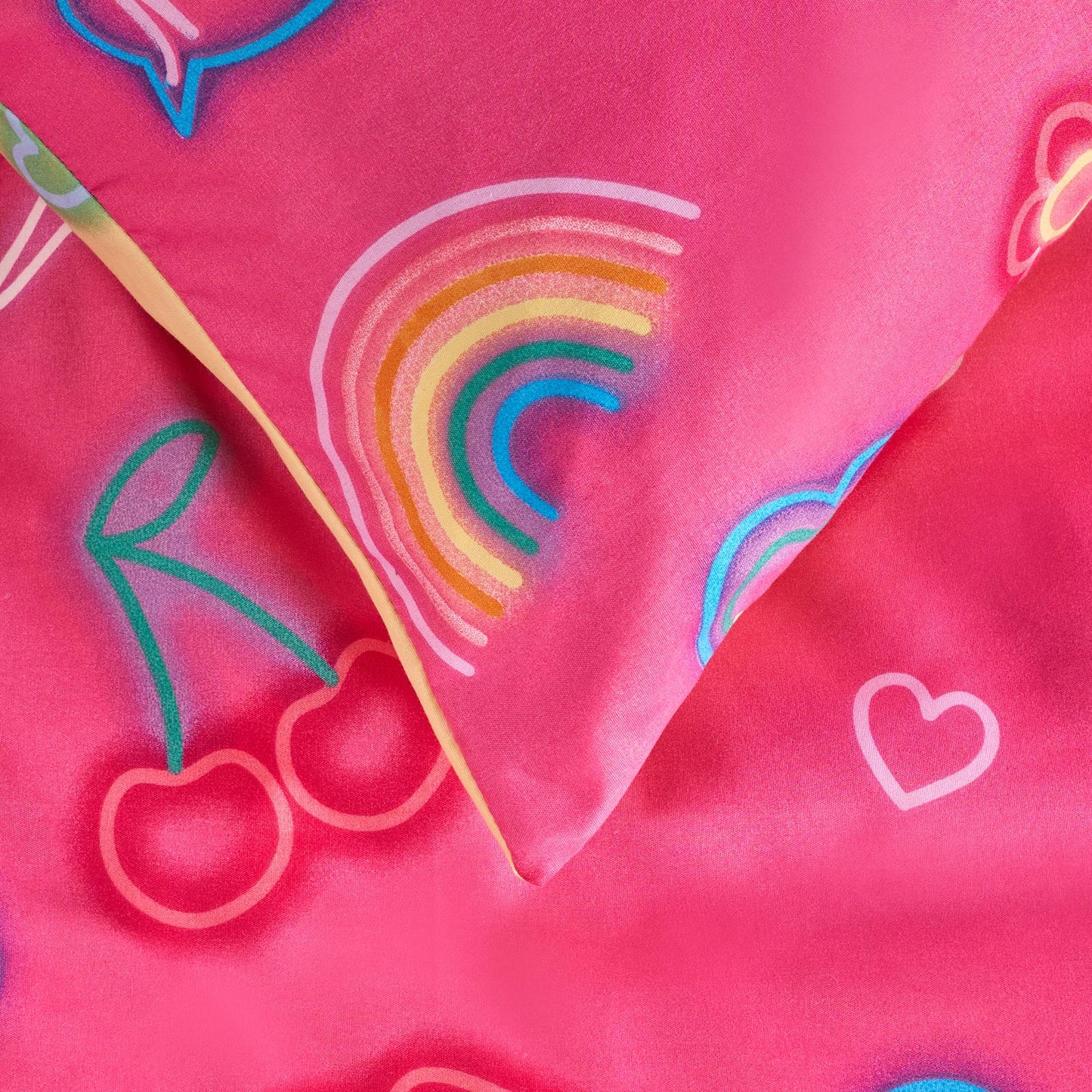 OHS Neon Lights Bedding Reversible Kids Duvet Cover Set with Pillowcase
