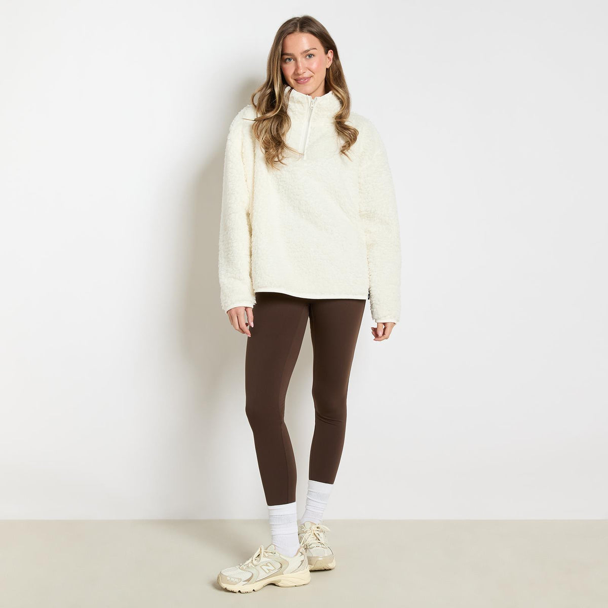 OHS Half Zip Hoodie Plain Thermal Teddy Fleece Winter Jumper Pullover Sweatshirt